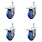 Service Caster 5 Inch Blue Polyurethane Swivel 3/8 Inch Stem Caster Set with Total Lock Brake SCC-TSTTL20S514-PPUB-BLUE-381615-4 - alternate 3